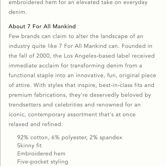 7 for all mankind mid rise skinny ankle jeans - Picture 3 of 6